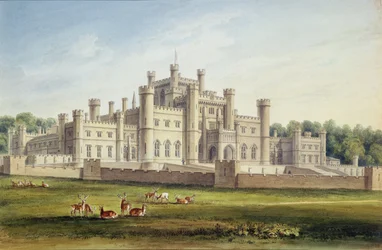 Vue nord-est du château de Lowther, Westmoreland, siège du comte de Lonsdale, 1814